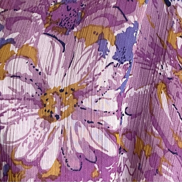 Nasty Gal Womens Size 10 Sunflower Lilac Floral Print Pleated Plunge Mini Dress - Picture 4 of 10